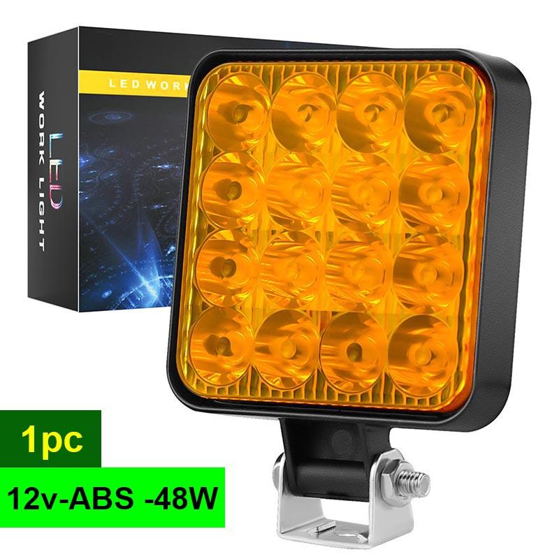 48w/126w Truck Off-road Suv Car Headlights Night Driving Lights Fog Lights 12v/9-30v Led Work Lights Square Spotlights/floodligh
