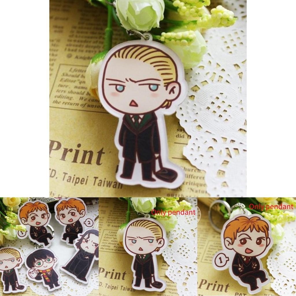 Cartoon Harry Potter Snape Malfoy George Bill Movie Character Pendant Keychain For Gift Giving And Travel Souvenir