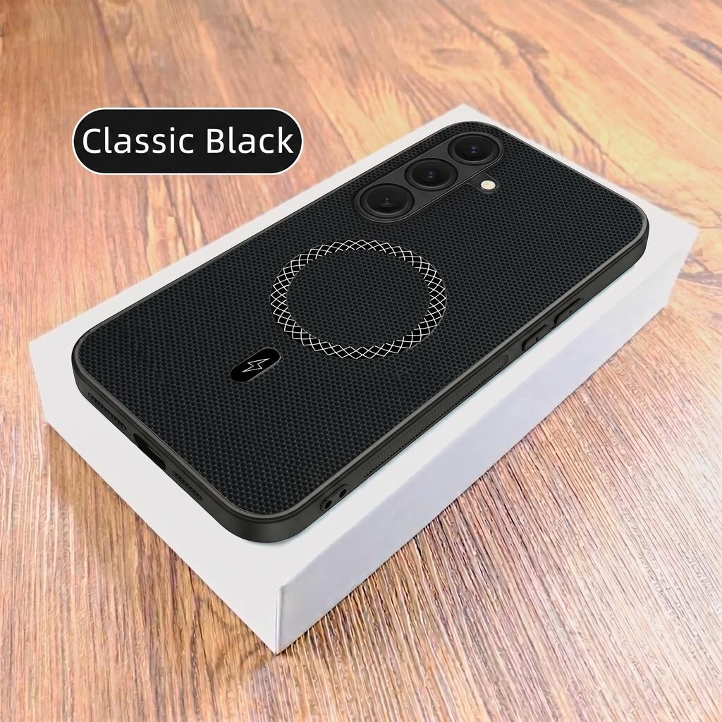 Luxury 3D Leather Texture Magnetic Wireless Charging Case for Samsung Galaxy S26 S25 S24 S23 Ultra FE plus A57 A56 A35 A17 Cover