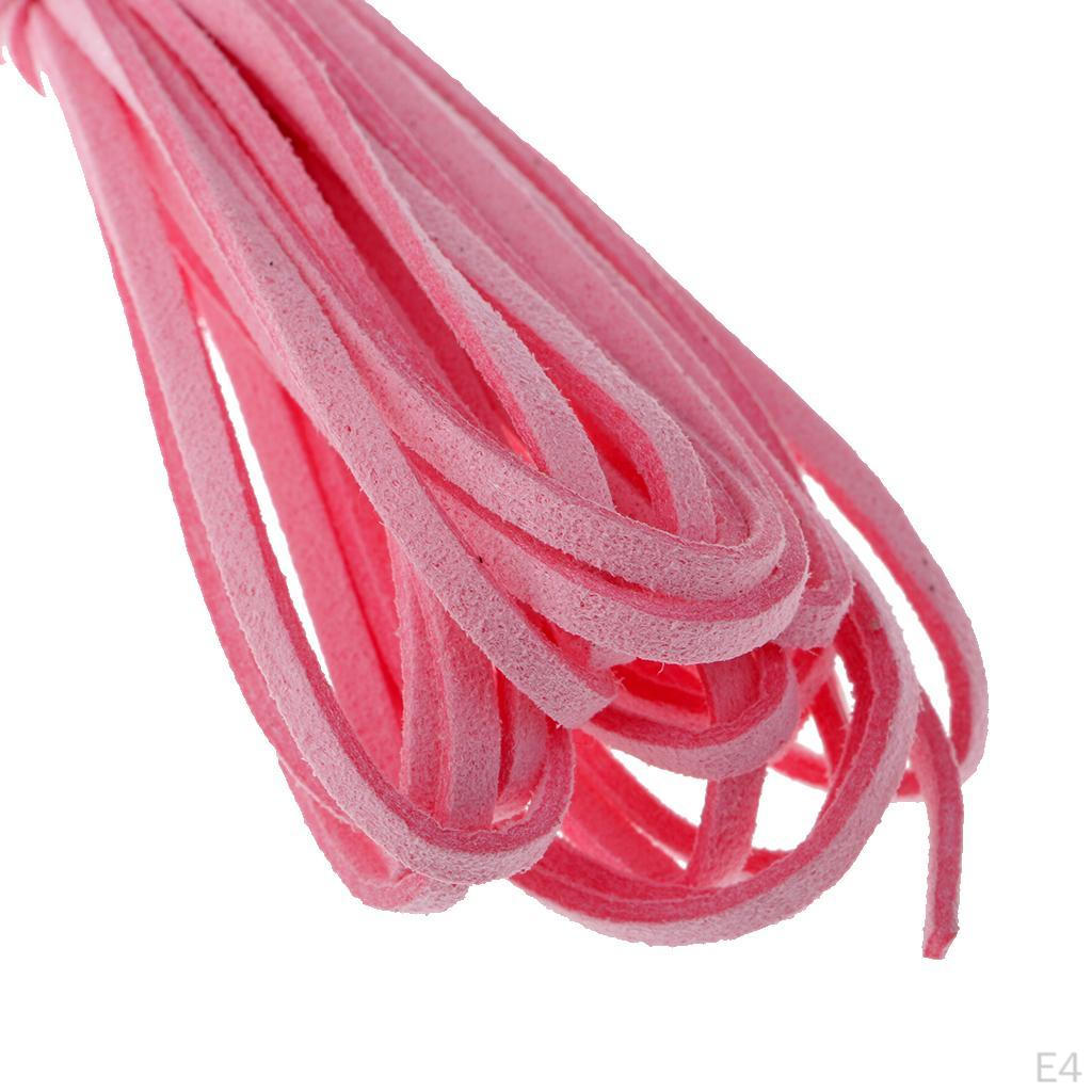 2 Pcs 2mm Flat Leather Beads Thread Suede Cord String for DIY Jewelry Crafts