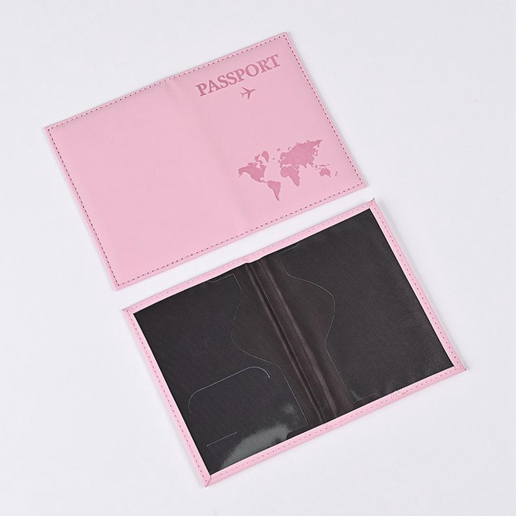 Passport Bag Protective Case, -brush Document Multi-functional Storage Bag, Plain Texture Leather Travel Card Case Bag.