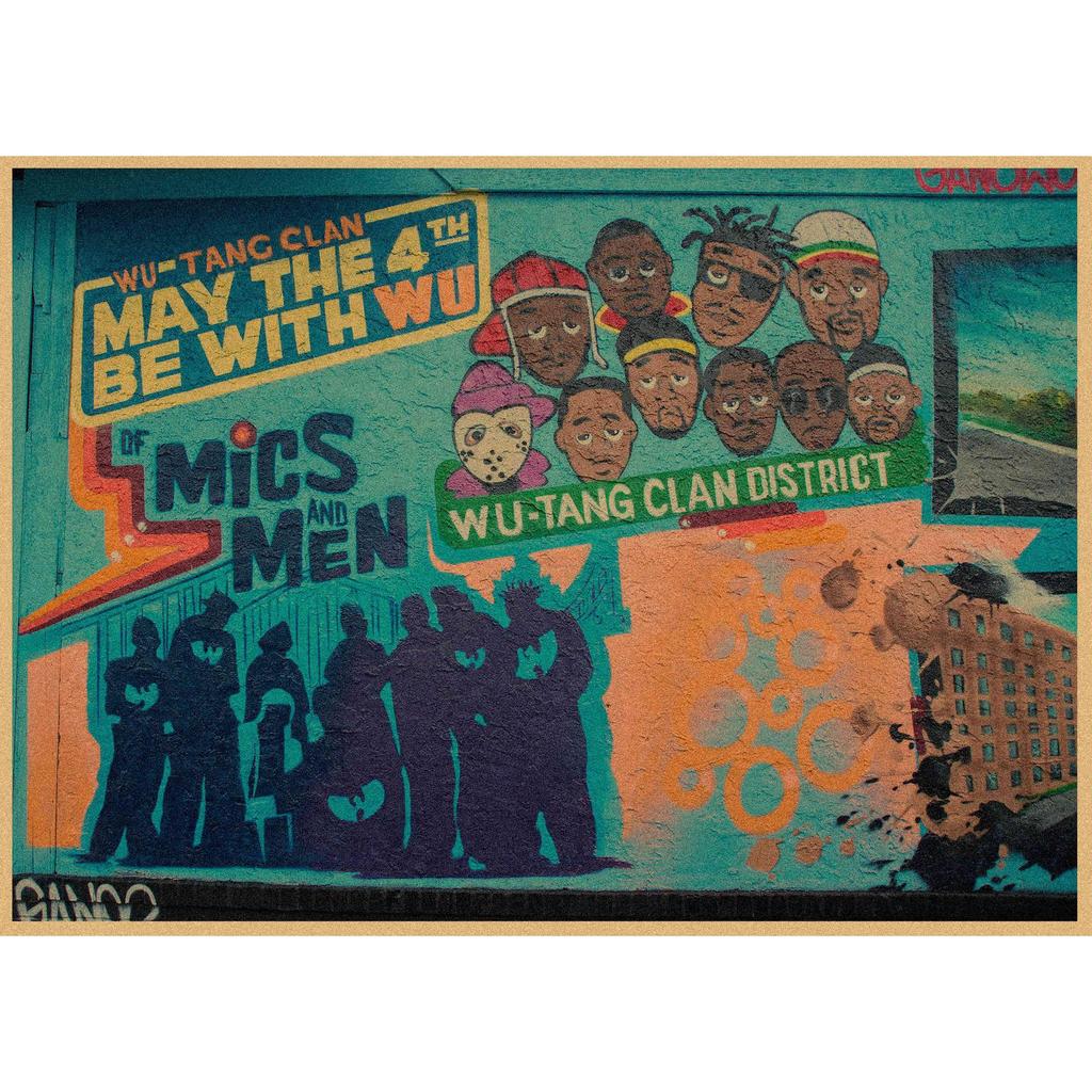 Wudang Style Wu Tang Clan Retro Kraft Paper Poster for Bar/Cafe
