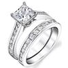 CAOSHI Classics Silver Color 2Pcs/Set Rings for Women Temperament Square Cubic Zirconia Jewelry Accessories for Wedding Party