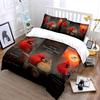 Cardinal Birds with Romantic Text Print Set Bedding Set (1 Duvet Cover, 2 Pillowcases, Duvet Not Included)