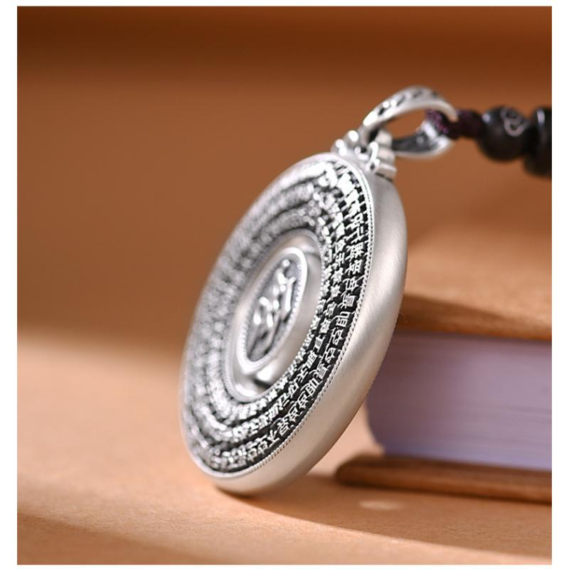 Necklace Rotating Buddha Lotus Heart Sutra Male and Female Safety Buckle Rotating Pendant