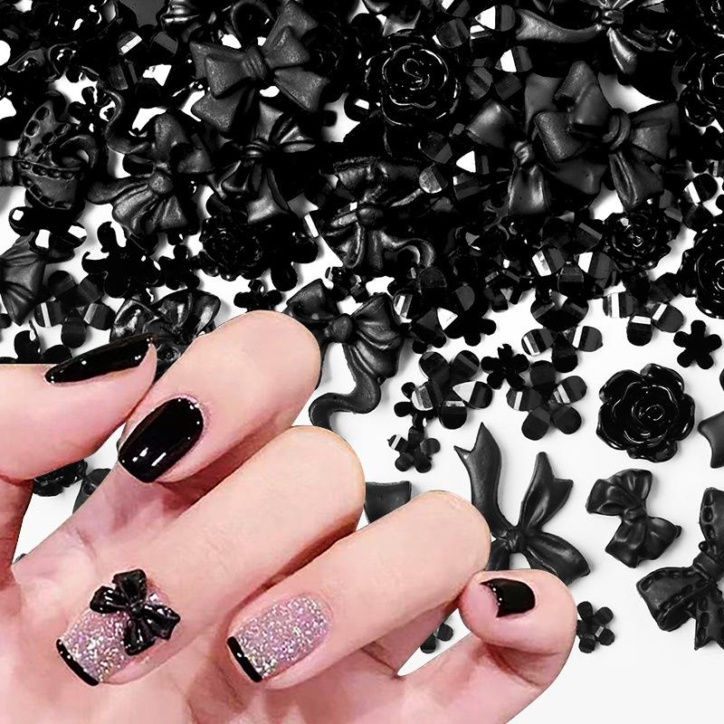 100Pcs Mini Colorful Tie Nail Charms Minimalist Bowknots Sweet Style Nail Art Decorations For Women Diy French Manicure Parts