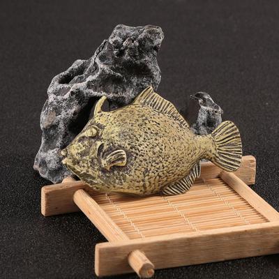 Brass Fish Figurine Miniature Figurines Crafts Ornament Gift Desktop Decorations Vintage Tea Pet for