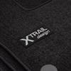 Tapis de sol - Logo - Nissan X-Trail - Velours noir - 4 pièces - Antidérapant - Sur mesure