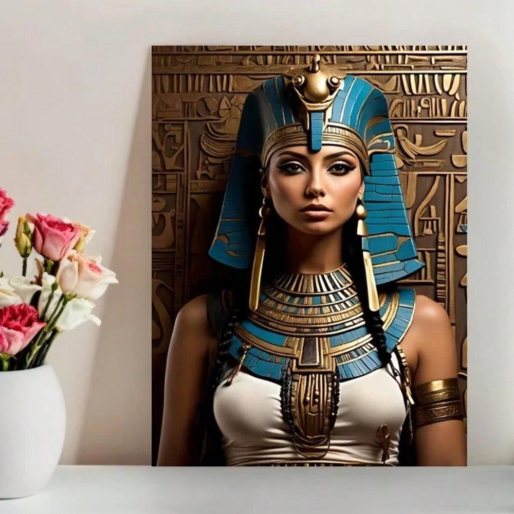 

1pc Egyptian Goddess Retro Decor: 12x16 Tinplate! Frameless Metal Pendant, Waterproof Home Office Gift | Local Delivery 20x30cm（7.8x11.8inch）