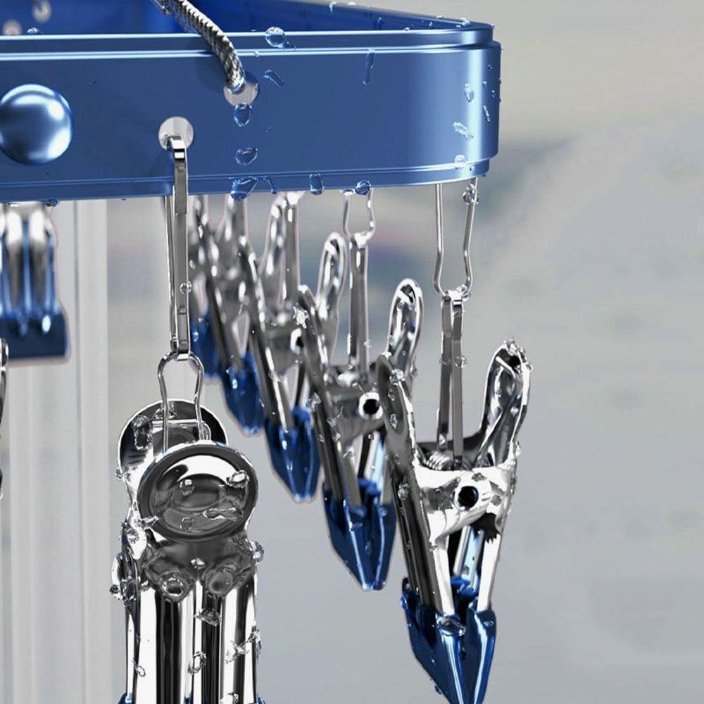 Aluminum Zinc Zinc Alloy Multi-Clip Drying Rack Windproof Towel Socks Hanger Clothes Drying Rack  Skirt