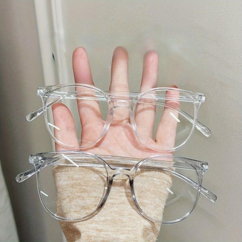 

2PCS Unisex Square Frame Daily Wearing Optical Glasses Campus Style Facial Contouring Anti Blue Light Glasses