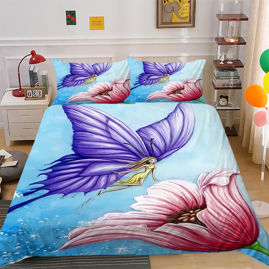 Bettbezug-Set, bunte Blumen, Kissenbezug, Bettbezug-Set, Bettdeckenbezug-Set