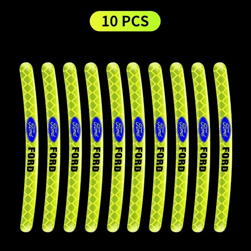 Horké Reflexní Pruhy na Nábojích Kol Auta Bezpečnostní Varovné Samolepicí Pásky pro Otevírání Dveří Pro Ford Fiesta Focus 2 Mk3 Mustang Ranger Kuga Mo