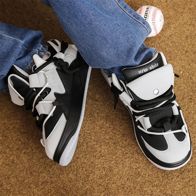 

Korean version of Senniu Port style ins niche men s shoes trendy brand thick-soled heightening bread shoes lightweight sports and leisure couple shoes 36 чёрный