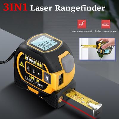 3-in-1-Laser-Maßband, Entfernungsmesser, 5 m, Maßband, Infrarot, hochpräzises intelligentes elektronisches Lineal, Gebäude-Entfernungsmesser