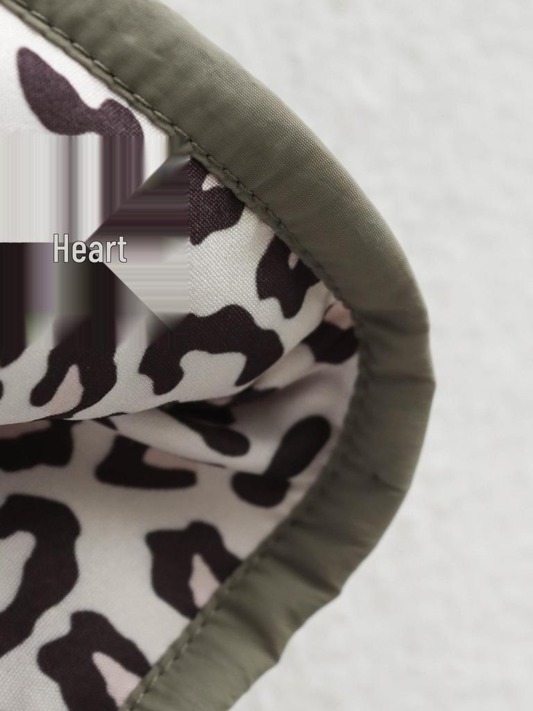 2024 Autumn/Winter Plus Size Leopard Print Cotton Jacket with Stand-Up Collar for Women - European & American Fashion.