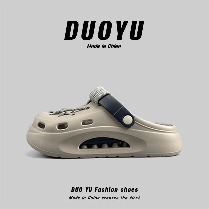 

Export Baby Boy and Girl Summer Eva Soft Bottom Hole Shoes Beach Seaside Closed-Toe Slippers Driving Dual Purpose Sandals Card gray blue 39-40