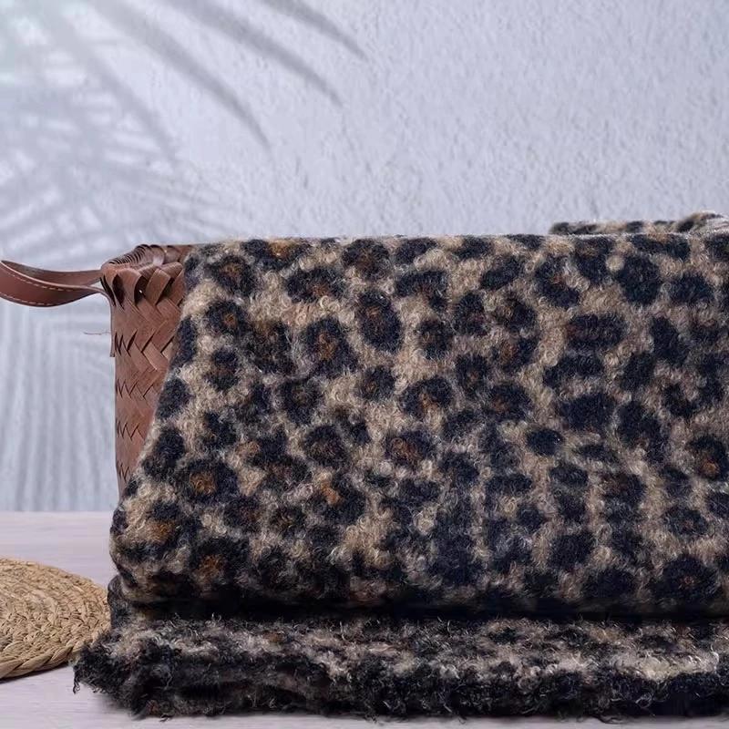 

Утолщенный флис с леопардовым принтом, кудрявый шерстяной петельный флис, овечий флис, флис из овечьей шерсти, ткань для одежды ручной работы 50x160cm