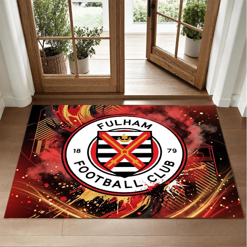 Fulham Voetbal Design Kristalfluweel Tapijt Zacht Decoratief Matje voor Slaapkamer Entree