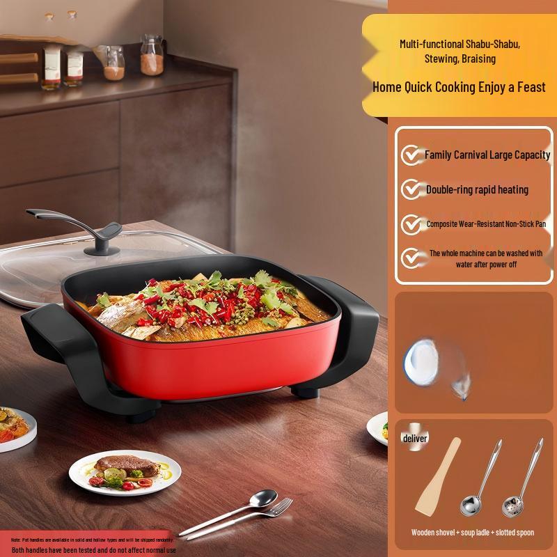 Wutuo Electric Multi-functional Smokeless Square Wok