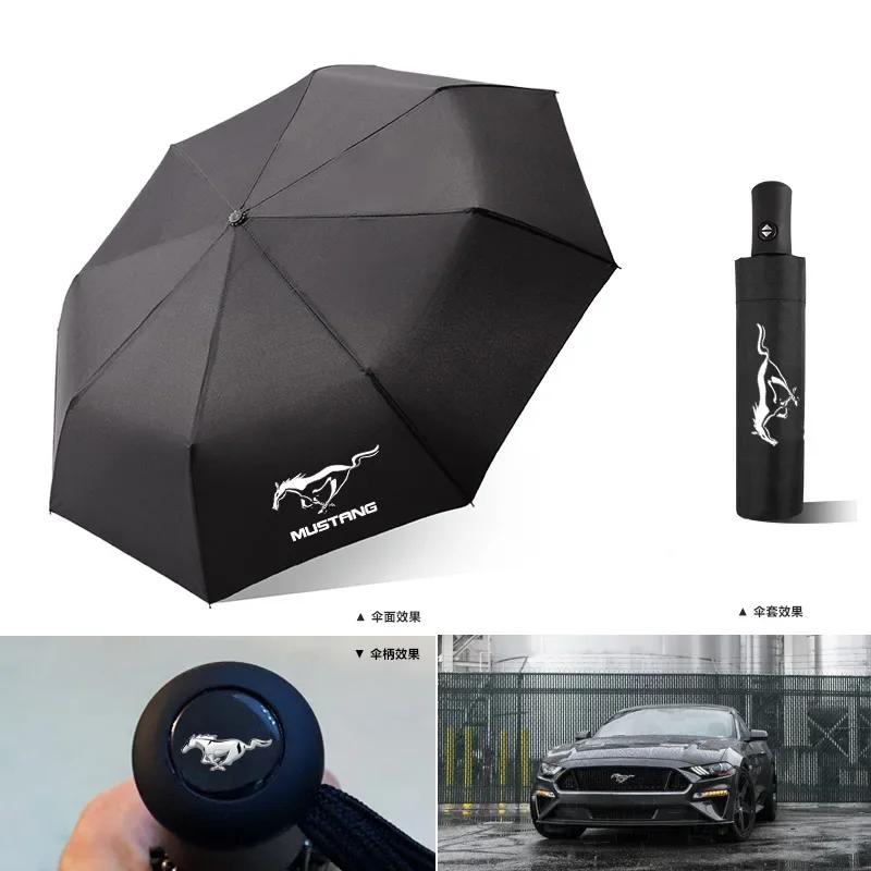 

Car Sticker 2025 Hot New Car Logo Automatic Folding Windproof Sunshade Umbrella For Ford Mustang GT 2020 2019 2018 2017 2016 SHE