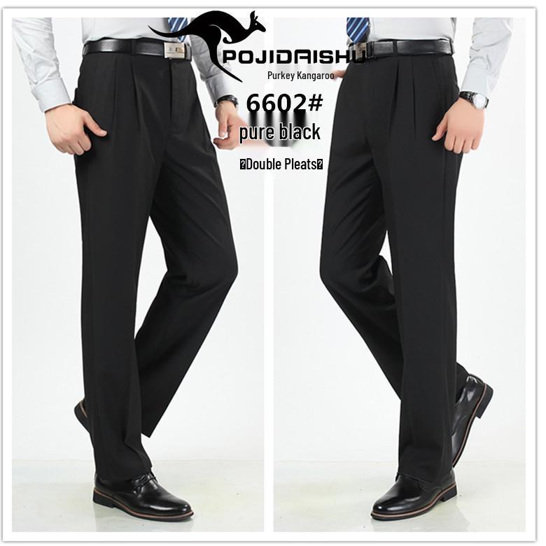 

Men s High Waist Loose Fit Double-Pleated Trousers for Autumn and Winter - Suitable for Middle-Aged and Elderly Size 38
