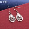 925 Sterling Silver Fashion Gift Teardrop Pendant Pierced Earrings Jewelry