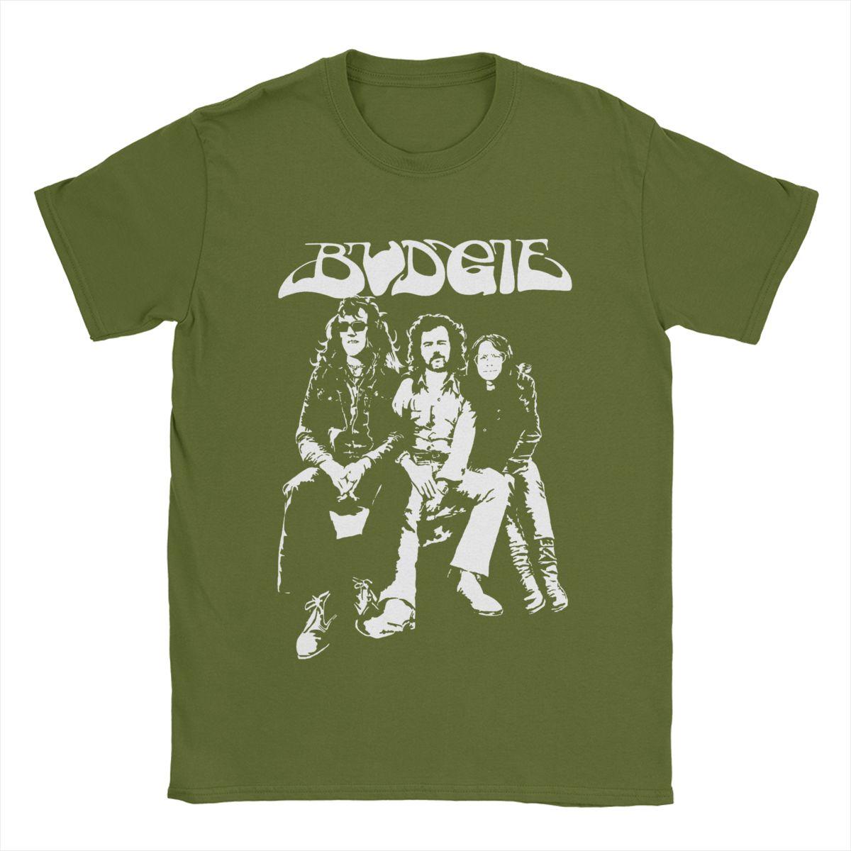 

Budgie Band White In Black T Shirts Men 100% Cotton Casual T-Shirts Round Collar Tees Short Sleeve Tops Printed 4XL