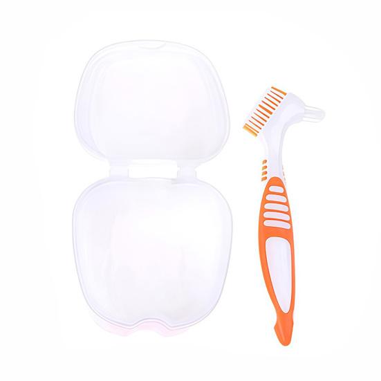 Zahnprothesen-Etui mit Zahnbürste Einweichbehälter für Zahnprothesen mit Siebeinsatz Unsichtbare Zahnspange Halter Mundschutz Dental Aligner Behälter Halter