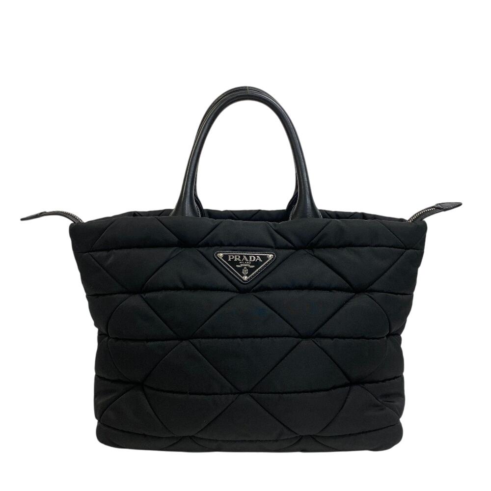 

PRADA 1BG435 quilting Re-Nylon Nylon Padded Tote Bag Handbag black Nylon Women Used