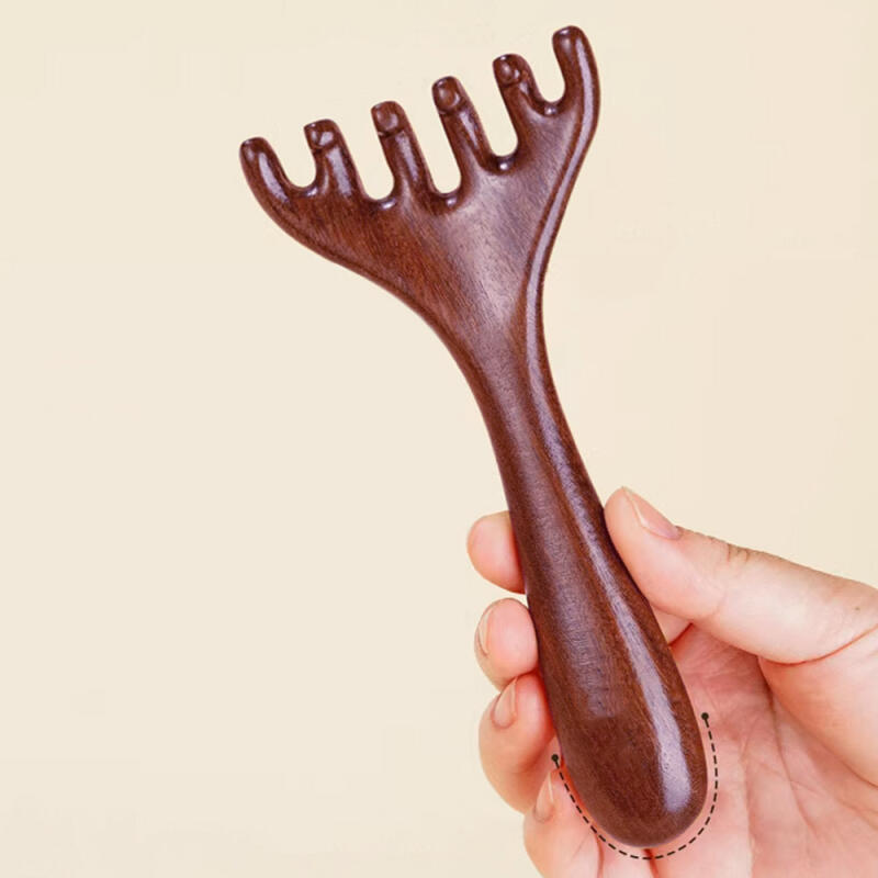 J292 Facial Cleansing Comb Scalp Massage Comb Guasha Muscle Massager brown