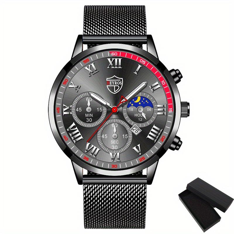 

Мужские модные спортивные часы мужские деловые повседневные кварцевые наручные часы роскошные серебряные часы из нержавеющей стали с сетчатым ремнем и датой, мужской подарок
