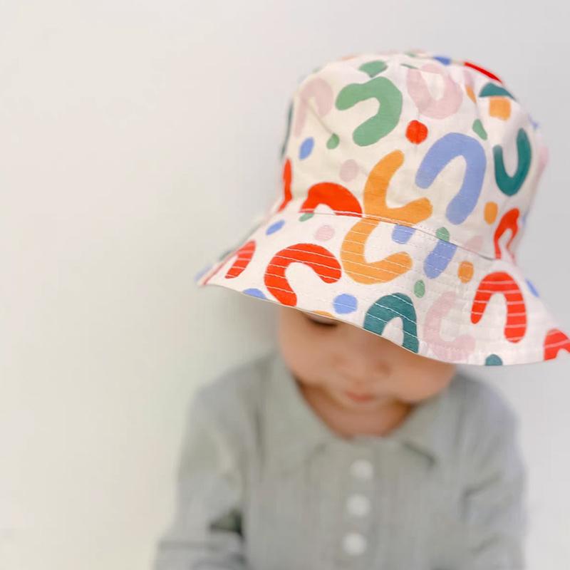 Double Sided Baby Bucket Hat Cute Letter Embroidered Children Boys Girls Fisherman Panama Cap Summer Outdoor Kids Sun Hat Gorras