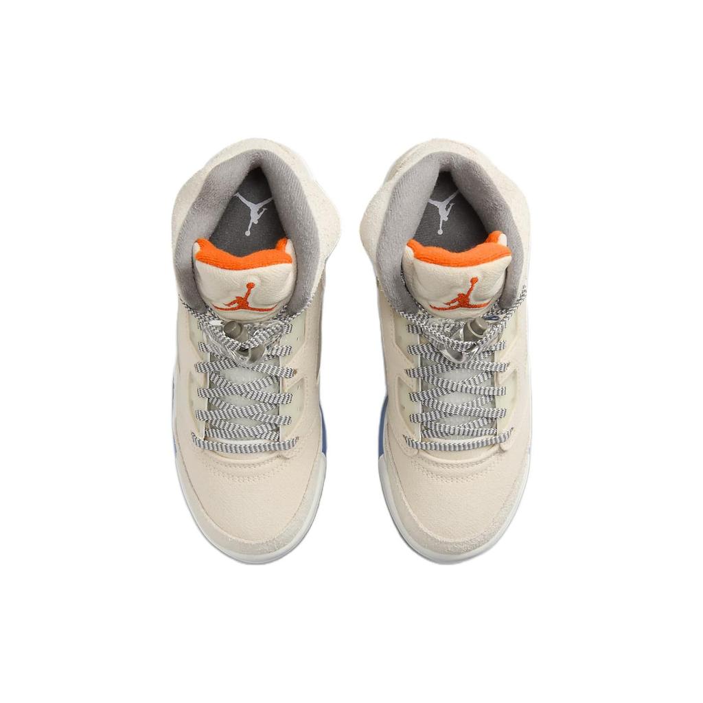 Air Jordan 5 Retro SE Craft GS Açık Orewood Kahverengi Çocuk Spor Ayakkabı Krem Güvenlik-Turuncu Düz-Kalaylı FD9220-180