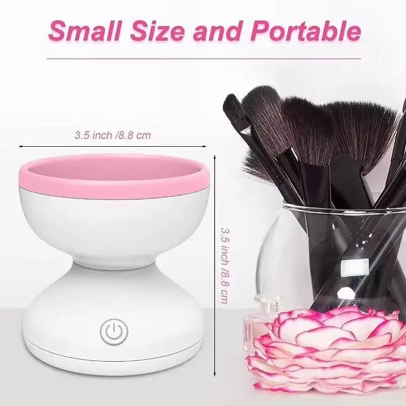 Pulitore per Pennelli da Trucco Due Velocità e Funzione di Disidratazione Portatile da Viaggio Automatico