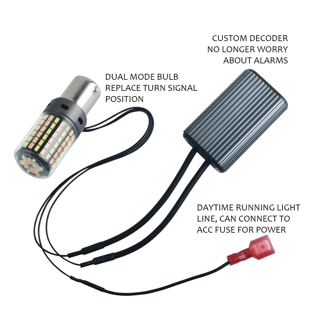 2X 1156 BA15S P21W 1156 BAU15S PY21W Led Canbus No Error 7440 W21W T20 3014 120SMD Car DRL Lamp Signal Light  White Yellow 12V