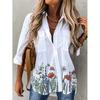 New Spring Summer Women's Fashion Long Sleeve Print Top