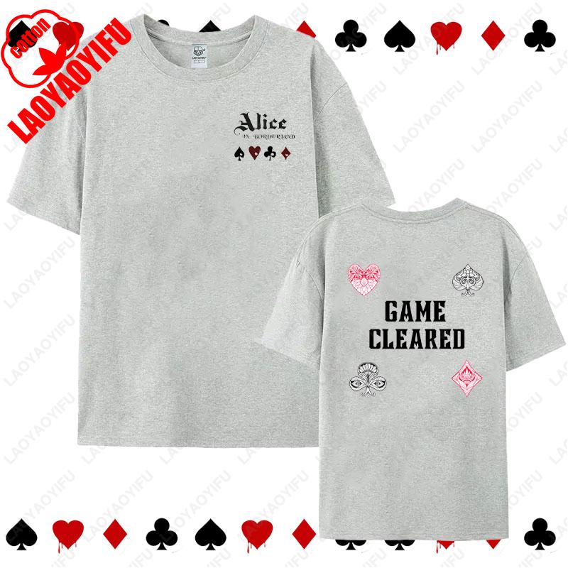 Alice in Borderland Cards Game Tops Anime Peripherals Suitable Enthusiast Unisex Tshirt Suitable Summer Women Men Cotton Tees