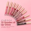 JULYSTAR 10pcs NUDE Matte Liquid Lipstick Set, Long Lasting Waterproof Velvet Lip Gloss, Non-Stick Cup Smudge-Proof Lip Tint