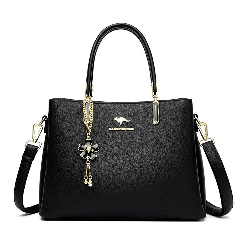 

Женские сумки Городские простые модные женские сумки большой вместимости Сумки-мессенджеры среднего возраста чёрный