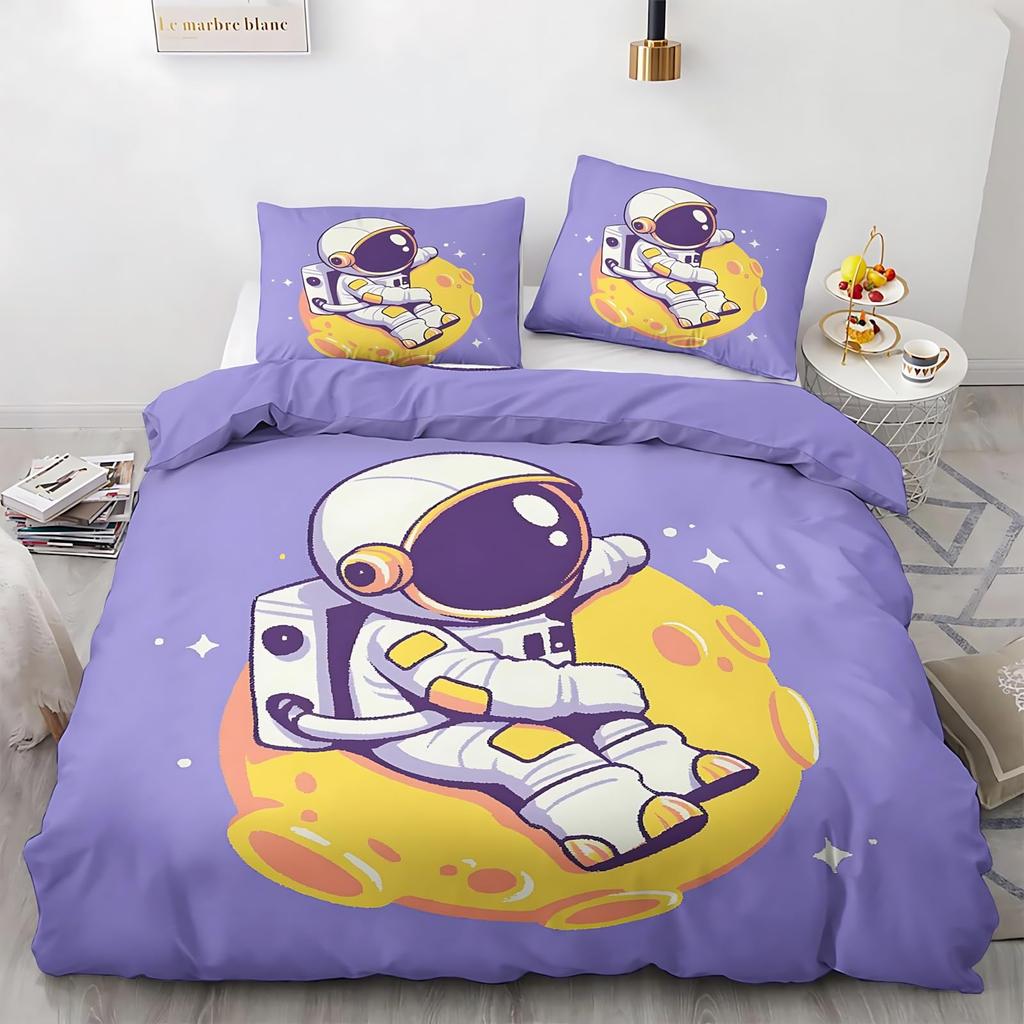 Astronaut Duvet Cover Sets Queen Twin Size Astronaut Bedding Sets For Kids Boys Girls 3 Pieces 1 Comforter Cover 2 Pillowcases