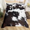 Cowhide Bedding Set Patchwork Cow Print Comforter Cover Farm Animal Duvet Cover Western Cowboy Farmhouse Polyester Quilt Cover