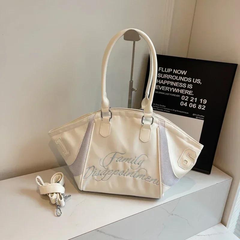 Zippered Female Nylon Shoulder Bag  Solid Color Bag  Versatile  High Quality  Soft  Beauty Fashion