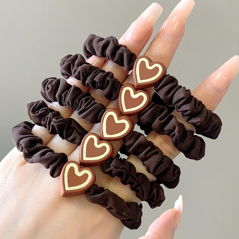 Women's Hair Tie, High Elastic Rubber Band, Hair Tie, Hair Band, Leather Cover, Simple and Elegant Ponytail Hair Accessory