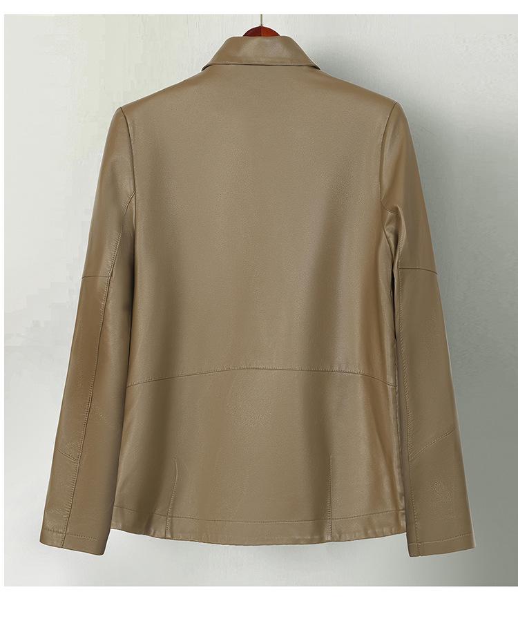 New Spring PU Leather Jacket - Short Style Plus Size Cardigan for Women, Perfect for Middle-Aged Ladies' Fashion In Spring and Autumn