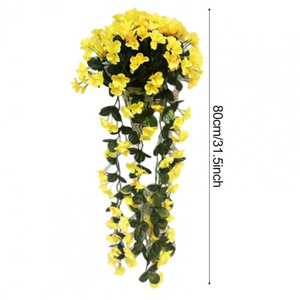 Artificial Hanging Violets Faux Violets with Long Vines for Home Wall Window Box Wedding Outdoor Garden Arch Decoration