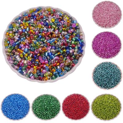 Pro náhrdelník náramek DIY Mini bonbónová barva 3mm 4mm přívěsek výroba šperků volné korálky postříbřené rokajlové skleněné korálky