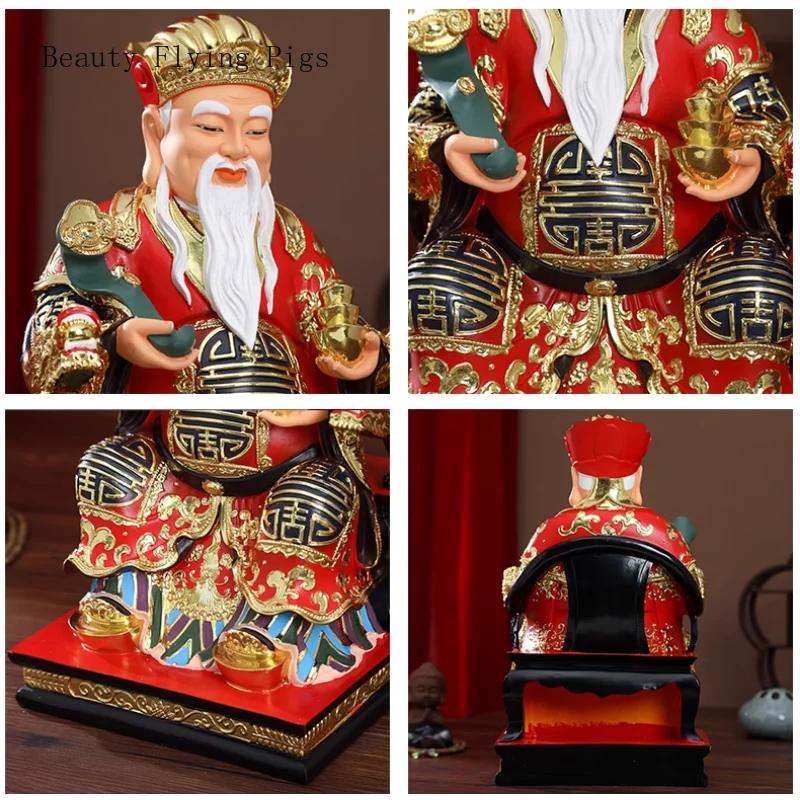 1PCS 30cm Resin Earth God Earth Goddess Landlord God of Wealth Buddha Statue Fengshui Figure Statue Ornament