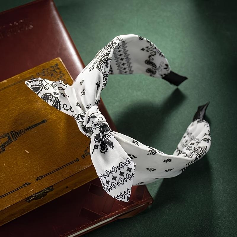 

Bowknot Hairband for Women,versatile bow headband with wide edge and bow-shaped hair hole, Korean-style headwear for women