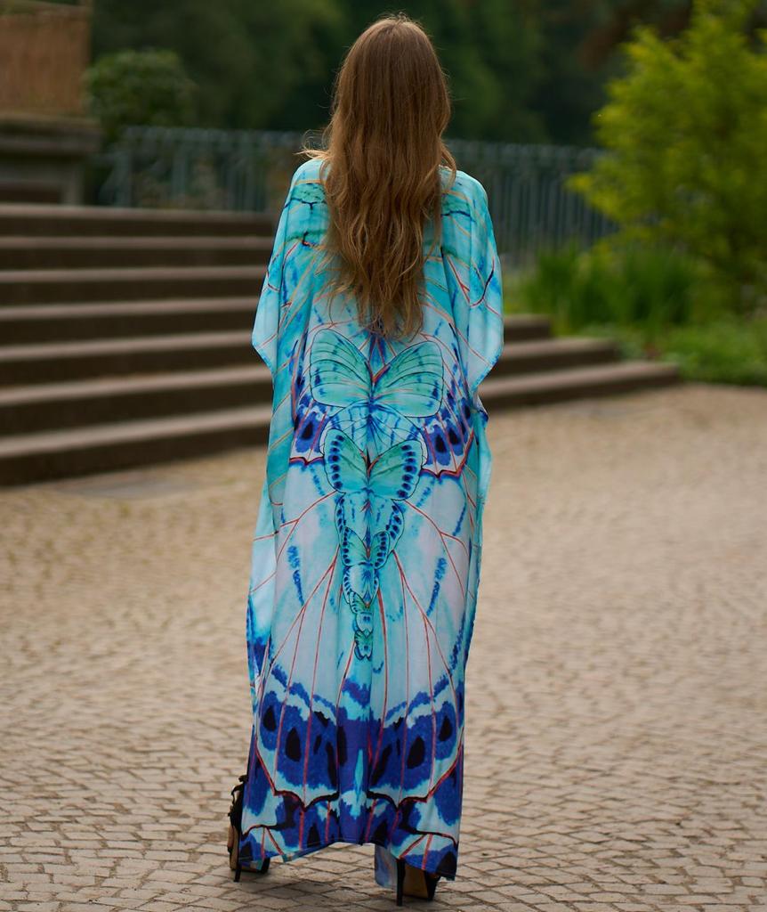 Übergröße Viskose Strandrobe: Lockeres langes Kleid & Badeanzug-Überwurf